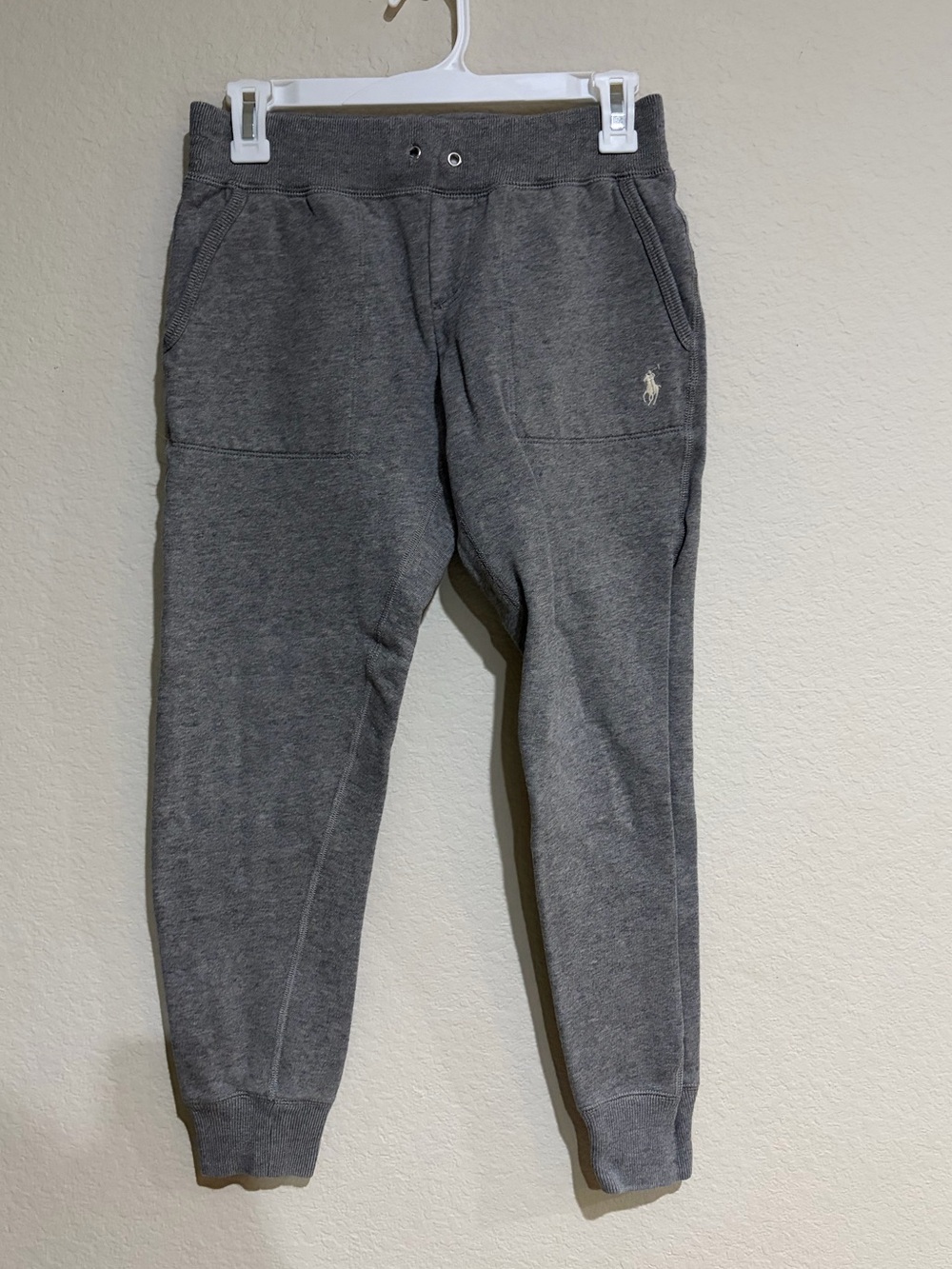 Polo Ralph Lauren Gray Fleece Jogger Sweatpants Size XS Drawstring Pony Logo